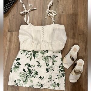 Club Monaco - cream pintuck flowy blouse